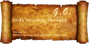 Grünczveig Oszvald névjegykártya
